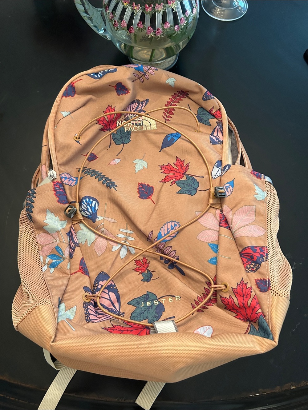 The North Face Peach Floral & Butterfly Jester Backpack NWOT